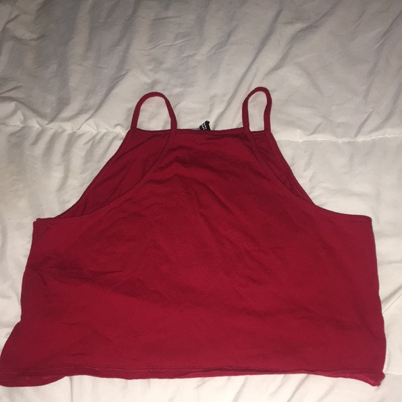 Brooklyn NYC Red Cropped Halter Top - Picture 4 of 4